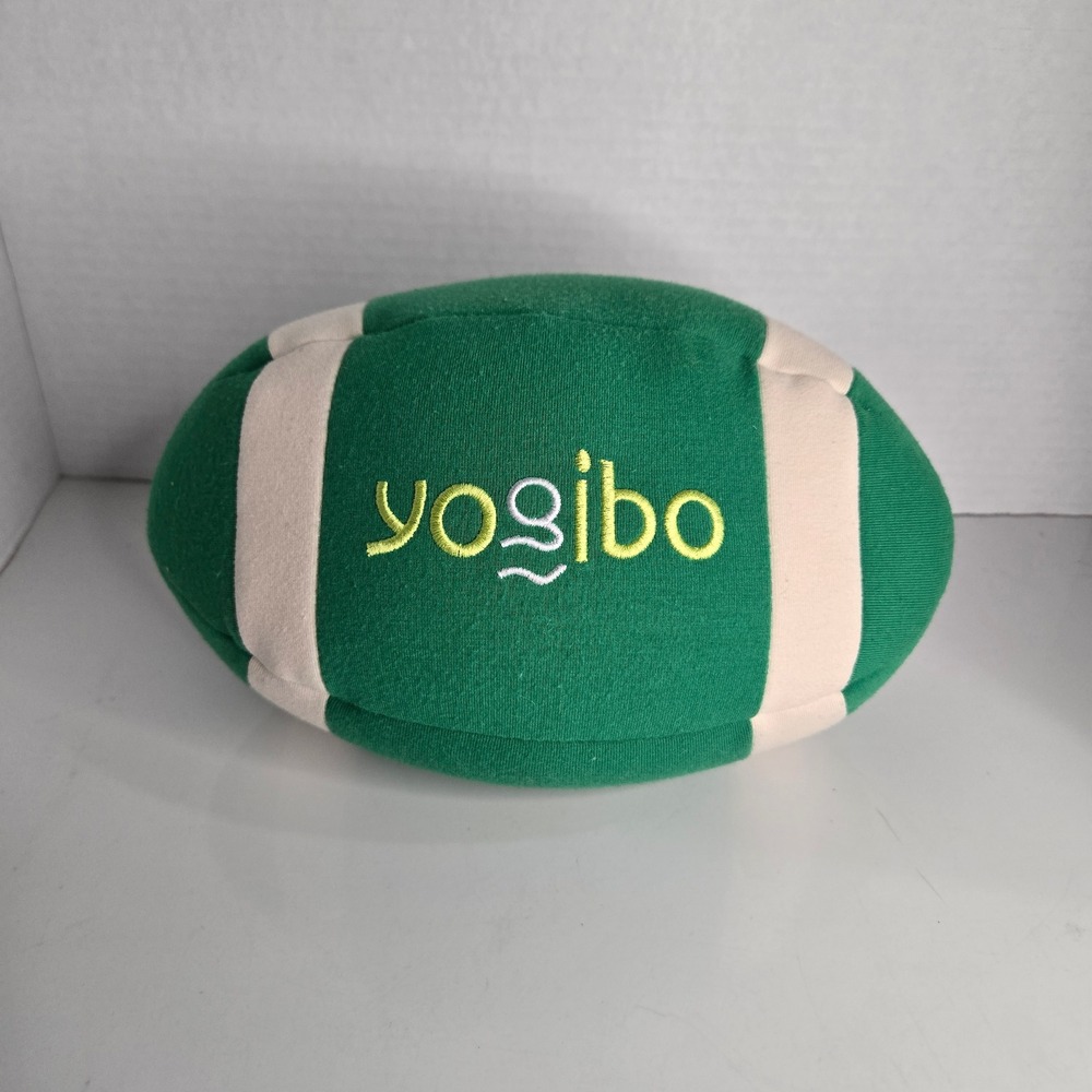 Yogibo Football Green Plush Bean Bag Toy Soft Sports Indoor Ball Bead Filled